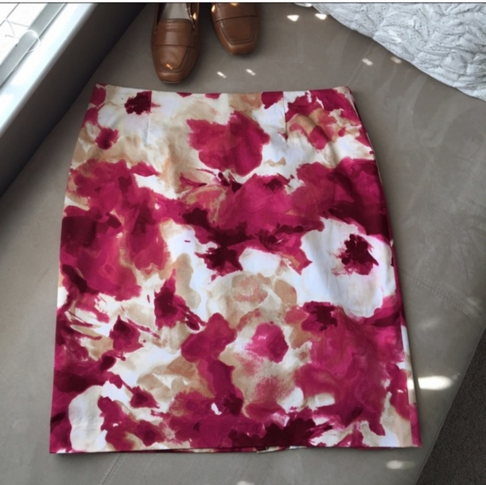 Worthington Red and Cream Mini Pencil Skirt Cocktail